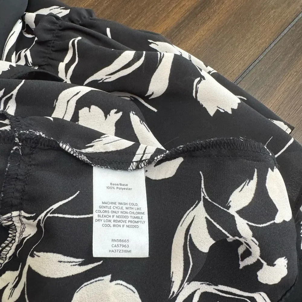 Halogen Black and White Floral Blouse